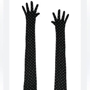 MISHA Sparkle Gloves in Black & Silver